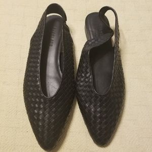 EUC Everlane leather woven slingbacks